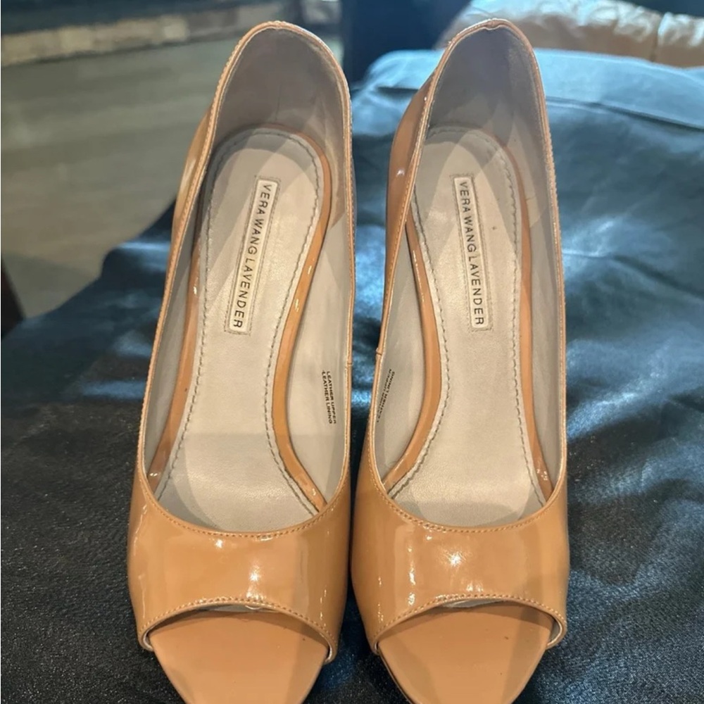 Tan Peep Toe Heels